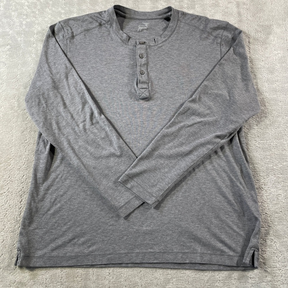 Raffi Henley Shirt Mens Large Gray Casual Minimalist Preppy Outdoor Light